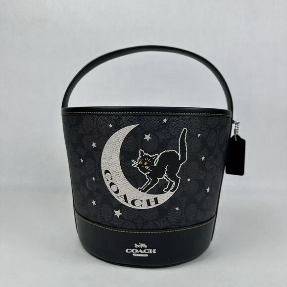 Coach Trick Or Treat Bucket In Signature Canvas With Halloween Graphic NWT - Picture 1 of 5